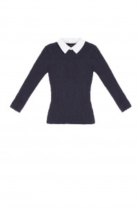 PB Carven Top Smockeフ‘ Bleu Marine Adulte retouch