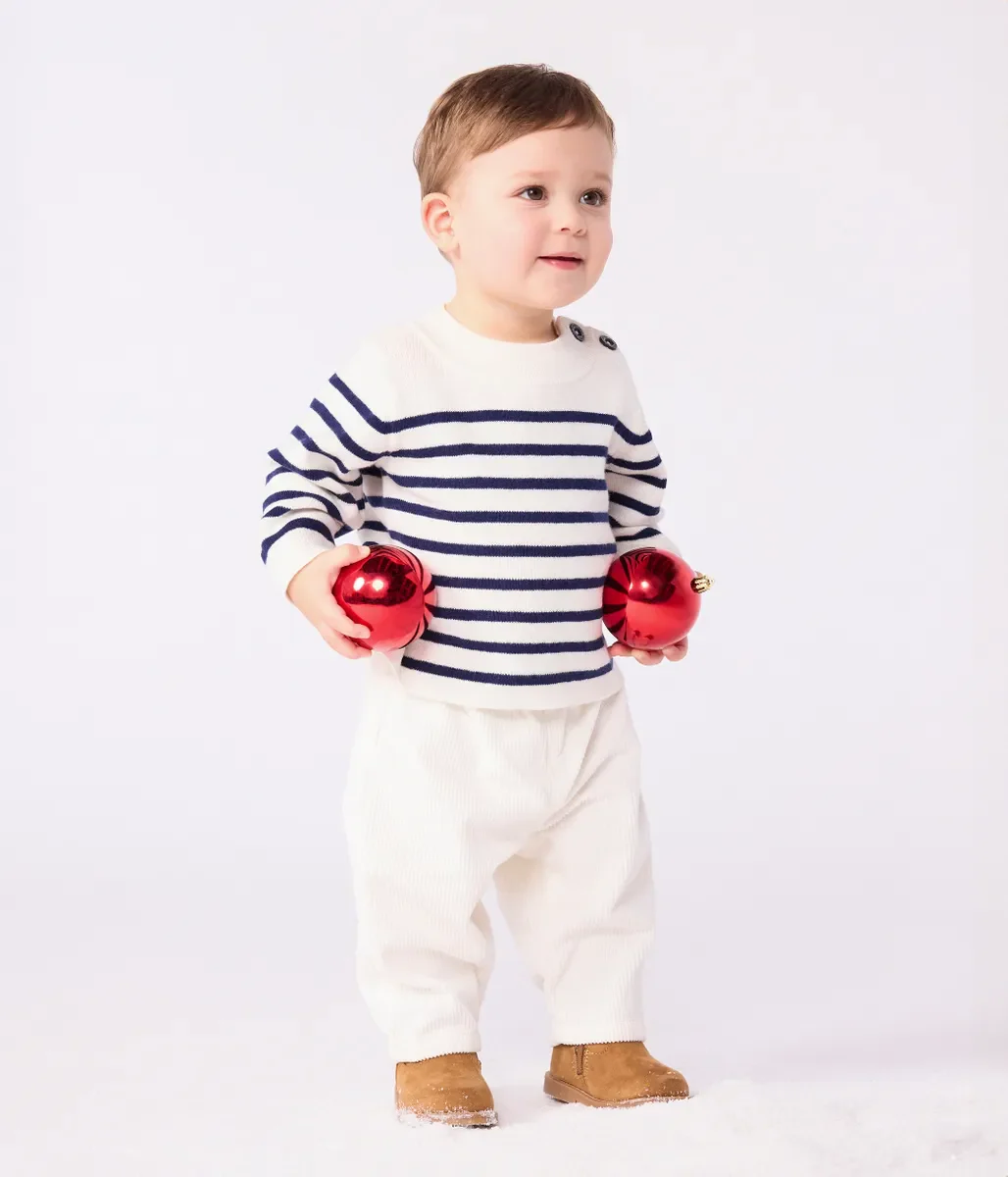 肩ボタンニットプルオーバー